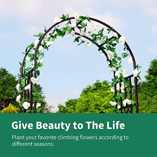Metal Pergola Arbor, 100" H x 45" W Garden Arch Archway for Wedding Ceremony Party Curved Iron Plants Trellis Stand Use for Outdoor Garden Climbing Plants - Image 3