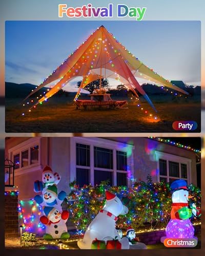 Solar Christmas Light Outdoor String 6 Pack 198 FT 600 LED Multicolored - Image 6