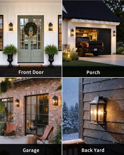 Patio Wall Light Fixtures, Black Waterproof Outdoor Wall Sconce 2pcs - Image 6