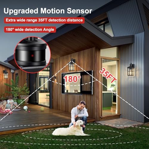 Motion Sensor Porch Light Dusk to Dawn Outdoor Wall Light - Image 3