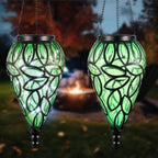 Tujoe 2 Pack Solar Hanging Lanterns Outdoor Lights, Green by Tujoe