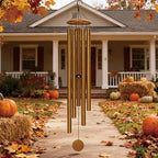 65" Extra Large Wind Chimes for Outside, Deep Tone Gold by Elecxlink
