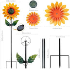 Sunflower Solar Wind Spinner, 52" Metal Wind Spinner with Kinetic Wind Sculpture Windmills for Outdoor Lawn & Garden Patio Decoration - Image 3