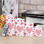 Pink Heart Pattern Flameless Candle with Remote Control Electric LED Pillar Candle Timer Color Changing Long Lasting Pack of 4 Battery Candles Valentine's Day Decoration - Image 4
