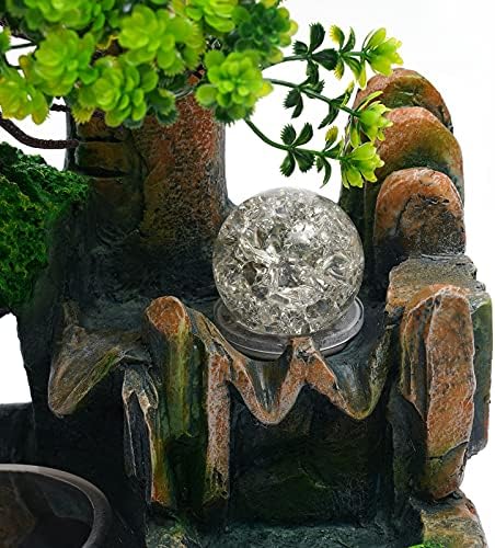 Desktop Rockery Waterfall Fountain, Tabletop Mini Rockery Crafts, Indoor Fountain Rock Resin Ornament,Living Room Desktop Bonsai Ornaments,Home Interior Decoration Resin Craft - Image 6