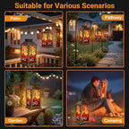 Solar Lantern Outdoor Garden Hanging Lantern Stained Glass Artwork Pomegranates Vibrant Orange Mosaic Waterproof Solar Powered Lighting Outside Table Lamp for Patio Deck Yard Camping - Image 5