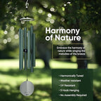 Nature’s Melody Aureole Tunes Wind Chimes – Outdoor Windchime with 6 Tubes Tuned to C Pentatonic Scale, 100% Rustproof Aluminum, Powder Finish & S Hook Hanger for Sympathy, Memorial Gift or Zen Garden - Image 4