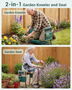 Ohuhu Garden Kneeler and Seat, Heavy Duty Garden Stool with EVA Foam Kneeling Pad, Foldable Gardening Bench with 2 Tool Pouches, 2-in-1 Portable Gardening Supplies, for Seniors - Image 4