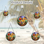 Colorful Mushroom Forest Stained Glass Window Hanging Suncatcher Gifts 15" - Image 7
