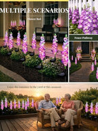 GIGALUMI 3 Pack Solar Delphinium Flowers Outdoor, 2 Modes, Purple - Image 6