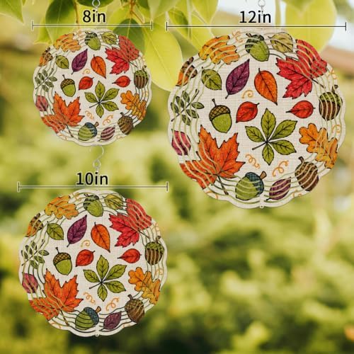 10 Inch Thanksgiving Fall Wind Spinner for Yard and Garden, Retro Autumn Maple Leaves Pine Cone Hanging Ornaments Outdoor 3D Kinetic Wind Sculpture Spinners Indoor Outdoor Patio Décor Ornaments Gift - Image 3