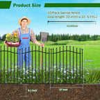 Garden Metal Fence 32" H x 22.5'L Decorative Dog Outdoor Yard Panels - Image 2