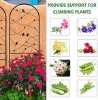 4 Pack Metal Garden Trellis 71" Tall Outdoor Climbing Plant Support for Roses, Flowers, Rustproof Durable Black Galvanized Tube, Lawn Garden Fence Decor Screen (4, Black birds-71 H) - Image 4