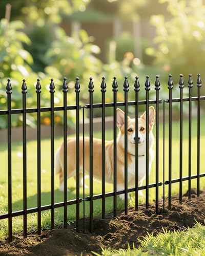 ARIFARO 5 Panels Metal Garden Fence 24" H x 24" W, Decorative Fence Panels - Image 4