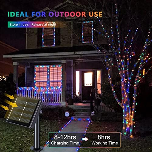 JMEXSUSS 4 Pack Solar Fairy Lights, Each 33ft 100 LED, Multicolored - Image 4