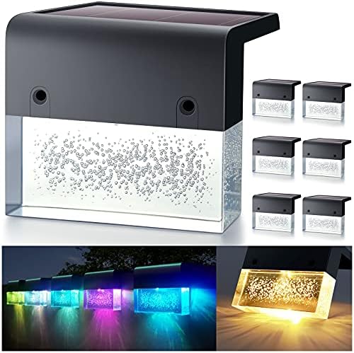 DenicMic Solar Deck Lights LED Waterproof Solar Step Lights Outdoor 6 Pack by Denicmic