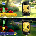 Hummingbird Solar Lanterns 3-in-1 Outdoor Waterproof - Birthday Gifts for Women Mom Christmas, Mason Jar Hanging Lanterns with Stake, Garden Decor Lights for Patio Yard Balcony Decorations, 2 Pack - Image 4