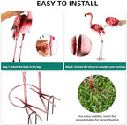 37.2" Handmade Metal Flamingo Statue, Yard Decor with Ground Stakes - Image 7