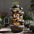 29.5''Tall Rock Solar Water Fountain Outdoor Garden Feature by Pivotify