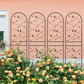 4 Pack Metal Garden Trellis 71" Tall Outdoor Climbing Plant Support for Roses, Flowers, Rustproof Durable Black Galvanized Tube, Lawn Garden Fence Decor Screen (4, Black birds-71 H) by Sybrioka