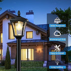 Derynome 72" Solar Outdoor Light with Planter,Waterproof Solar Post Lamp Ligts, Garden Lights for Backyard, Pathway, Patio,Lawn, Driveway Decor - Image 4