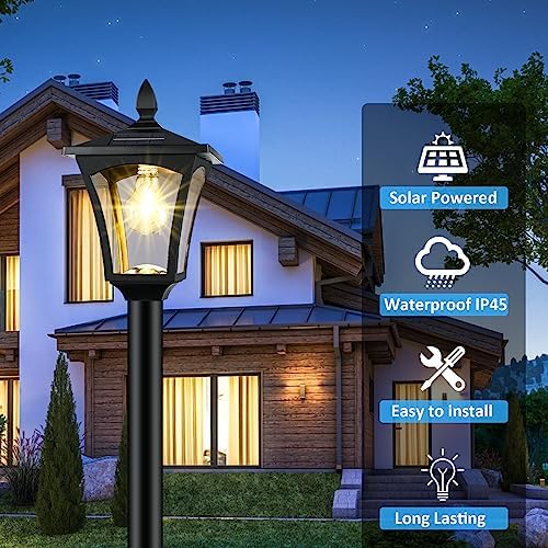 Derynome 72" Solar Outdoor Light with Planter,Waterproof Solar Post Lamp Ligts, Garden Lights for Backyard, Pathway, Patio,Lawn, Driveway Decor - Image 4