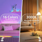 Halloween Christmas Spotlight Led Color Changing Up Lights with Remote Control 16 Colors+3000K Floor Spotlight Colored Spot Lights for Indoor Uplighting for Plant Corner 2 Pack (White) - Image 3