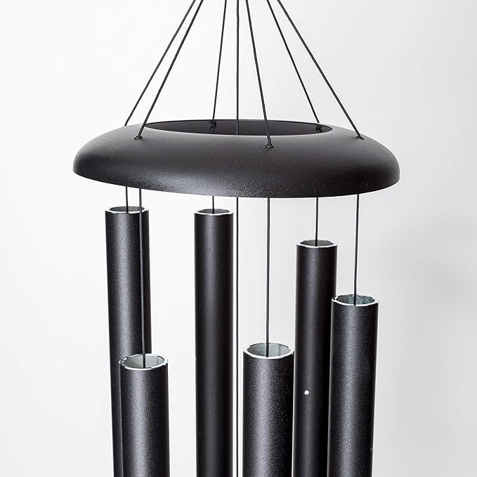 74" Aluminum Wind Chimes - Premium Wind Chime to Create a Zen Atmosphere - Wind Chime Suitable for Outdoor, Garden, Patio, Backyard, Garden, Decoration with Wind Catcher Decor Gift (Black) - Image 3