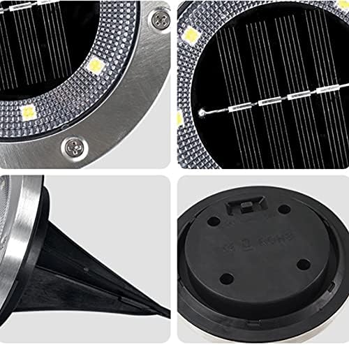 SagaSave Solar Lights Garden 8 LED Solar Disk Lights for Pathway Yard Walkway Patio Lawn Path 5PCS - Image 6