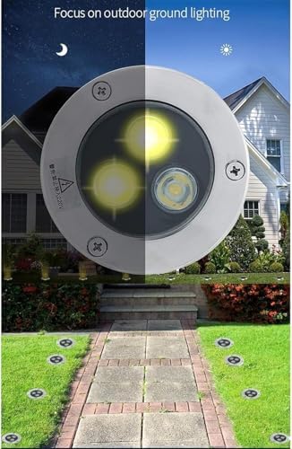 Ultra Thin Walkover Lights Terrace Garden 3W LED Buried Light IP68 Waterproof 304 Stainless Steel for Lawn, Swimming Pool, Pong Lighting(Red,24V) - Image 7