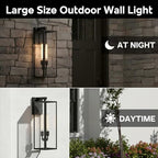 1 Pack 25in Extra Large Outdoor Wall Light 2-Light Black Wall Lantern for Porch,25” Exterior Sconce Metal and Glass Large Porch Light Black Outdoor Lanterns Garage Patio Outside Lighting 2-Bulb,E26 - Image 6
