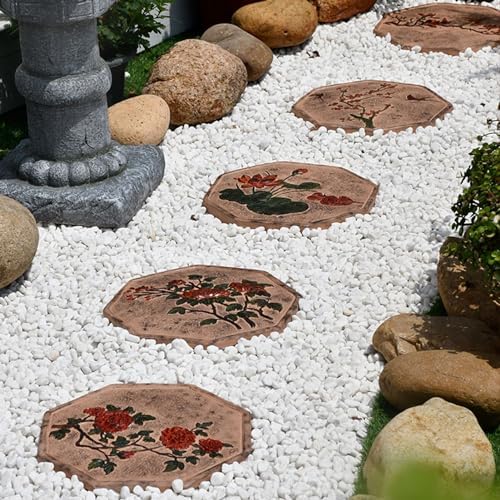 Kunovo Oriental Style Stepping Stone for Decor, Eco-Friendly Resinous Garden Step Stones, Octagonal Courtyard/Path/Lawn/Backyard Decorative Stone (Size : Bamboo), 58741 - Image 5