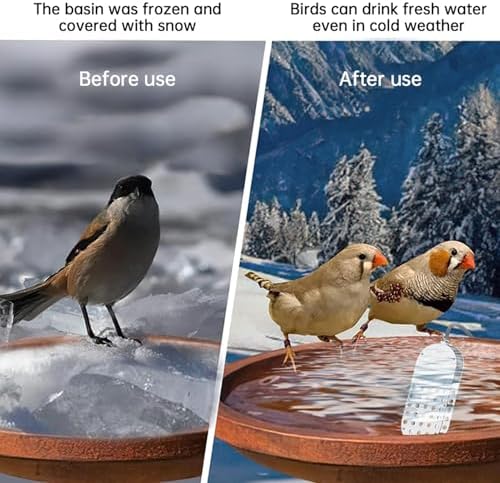 Bird Bath Deicer for Outdoors, Bird Bath Heater, Winter 200W Pond De Icer Die Water Heater Controlled with Auto Shut Off for Poultry Waterer Patio Yard Garden - Image 3