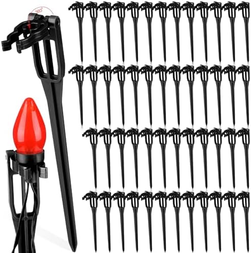 Suzile 50 Pcs Christmas Plastic Light Stakes 9.5'' Tall Xmas Yard Stakes by Suzile