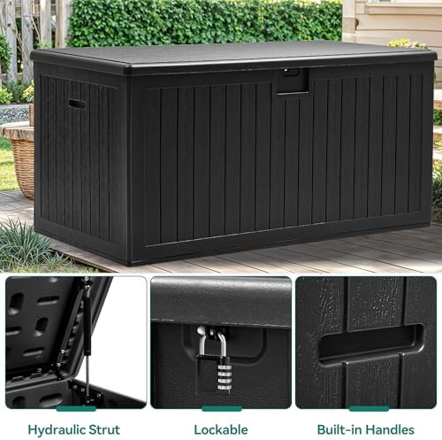 YITAHOME 260 Gallon Double-Wall Deck Box with Divider & Side Handles - Image 3