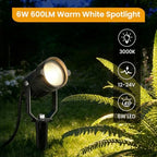 Low Voltage Landscape Lighting Kit, 6W 3000K Outdoor Spotlight 4 Pack - Image 2