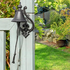 Sungmor Cast Iron Wall Bell, Vintage Rustic Dinner Bell with Rope - Image 6