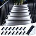 16 Pack Grey Solar Step Lights Outdoor Waterproof - 6000K Cool White by XILLUMICORE