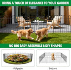 Garden Fence Animal Barrier - 10 Panels, 24 in(H) x 24 ft(L) No Dig Garden Fence, Arched Decorative Garden Fence Border with Ground Stakes, Rustproof Metal Fencing for Yard Patio Dog Rabbit - Image 5