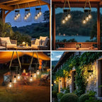 Bdor Hanging Solar Lantern Outdoor Waterproof Black Metal Solar Light - Image 6