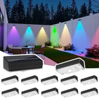 ZCXLIGHT Solar Fence Lights,Fence Lights Solar Powered Waterproof IP65 Multicolor Led 12 Fixed Colors ＆RGB Color Changing for Pool, Deck, Patio, Porch, Stairs, Holiday-12pack by ZCXLIGHT