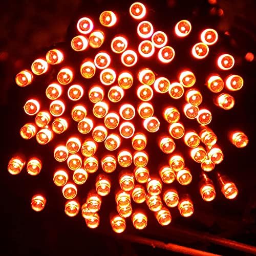 YIQU 2 Pack 144 FT 400 LED Solar Halloween Lights String Outdoor Orange - Image 4