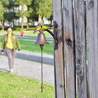 Garden Decoration Dinner Bells Cast Iron Doorbell Wall Bell Hanging Bell Front Door Doorbell (Black 20 * 17.2 * 10cm) - Image 2