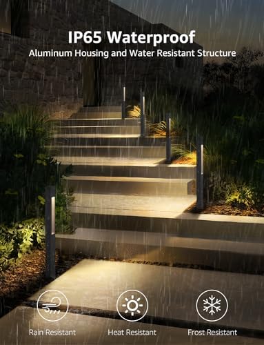 SUNVIE 3W LED Low Voltage Landscape Pathway Lights 3000K Black, 8 Pack - Image 5