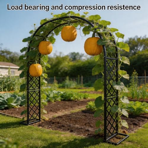 Black Heavy Duty Metal Garden Arch Trellis 90.5" W x 94.5" H for Climbing Plants, Decorative Archway Wedding Arch Frame for Patio, Backyard, Patio, Lawn, Pathway - Image 3