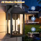Solar Porch Lights Outdoor with Motion Sensor, Dusk to Dawn Waterproof Solar Wall Light with 3 Lighting Modes, Wall Sconce Light fixtures for Home Garage Porch Yard Front Door - Image 4