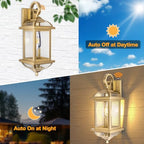 Dusk to Dawn Golden Outdoor Sconces Enclosed Bottom - Image 2