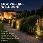 Low Voltage In Ground Lights 6PK 0.6W LED Spotlights 12V AC Outdoor Light 7 Lumens Landscape Lighting Kit 3200K with Spike Stake and Connector for Pathway Garden, Yard, Lawn - Image 2