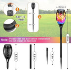 6Pack Solar Lights Outdoor, Solar Torch Light with Flickering Flame - Image 4