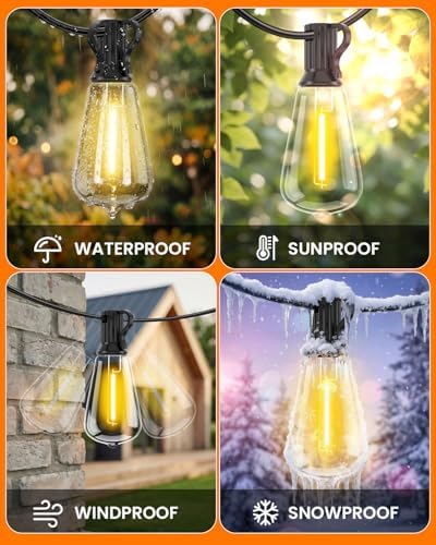 VOLIVO 200FT Outdoor String Lights for Patio, Waterproof Hanging Lights - Image 3